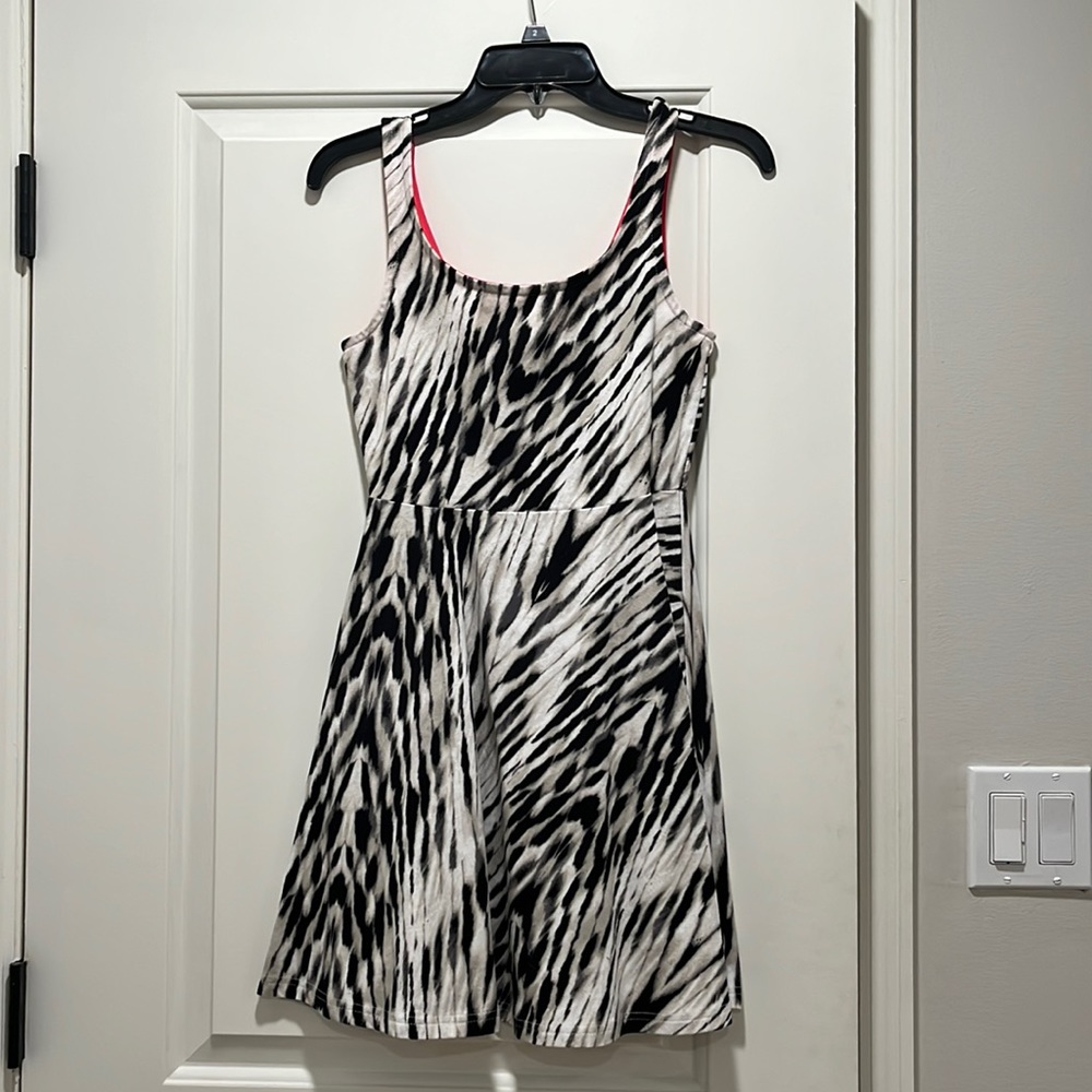 express mini dress, zebra print, size s